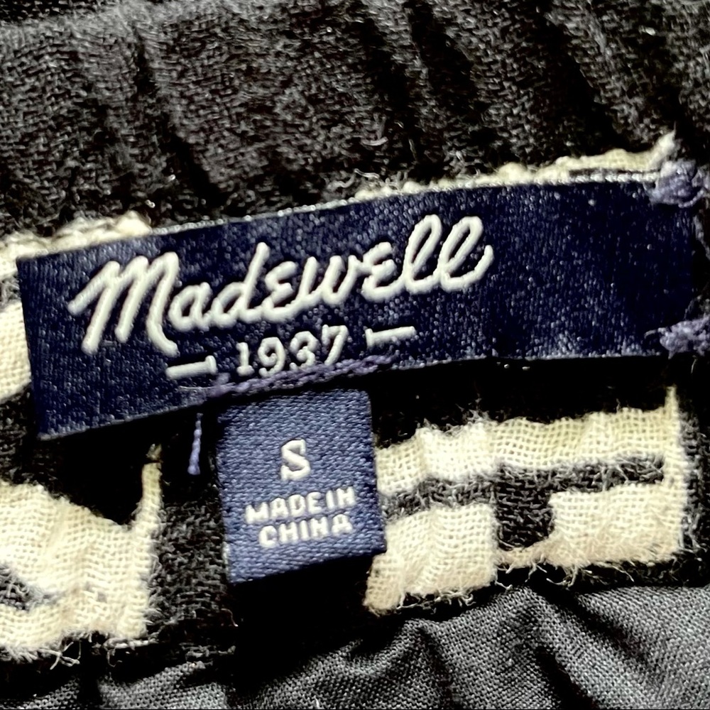Madewell Black Cream Woodblock Mini Skirt S VGUC - Picture 10 of 13